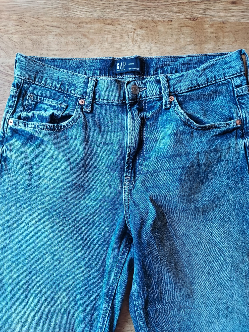 GAP 90's Loose Straight Washed Blue Denim Jeans